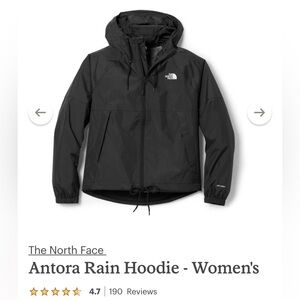 The North Face Antora Rain Hoodie- Women’s size L Black